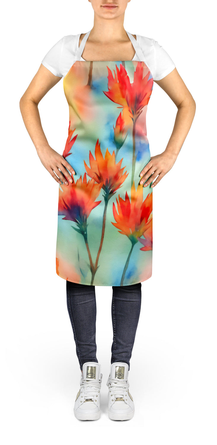 Wyoming Indian Paintbrush in Watercolor Apron