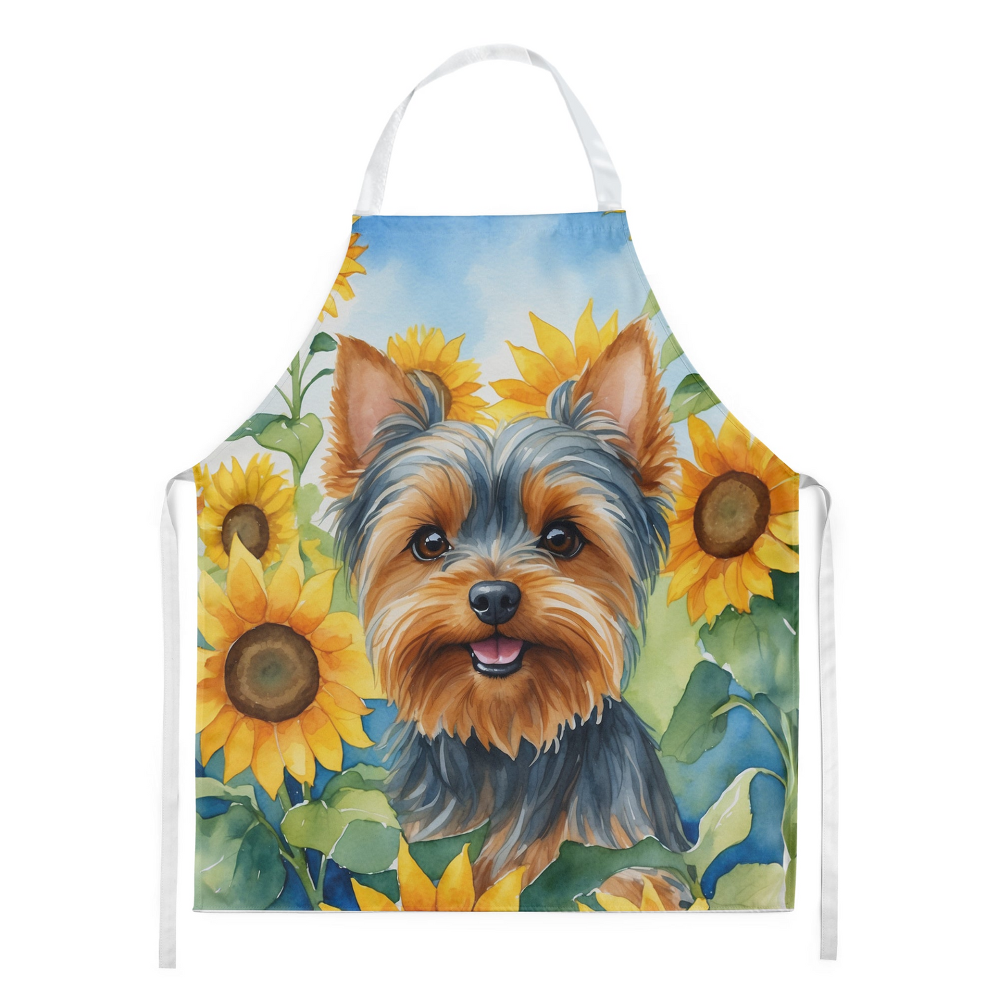 Yorkshire Terrier in Sunflowers Apron