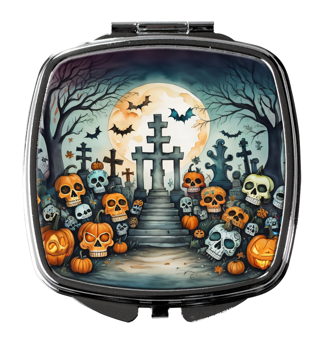 Calaveras Sugar Skulls Spooky Halloween Compact Mirror