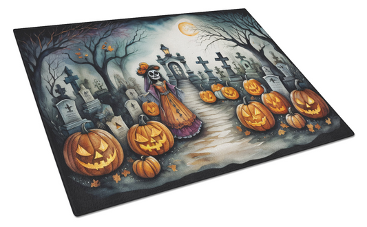 La Catrina Skeleton Spooky Halloween Glass Cutting Board