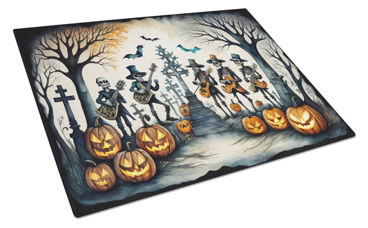 Mariachi Skeleton Band Spooky Halloween Glass Cutting Board