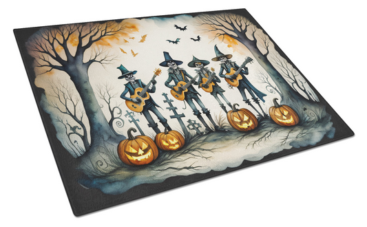 Mariachi Skeleton Band Spooky Halloween Glass Cutting Board