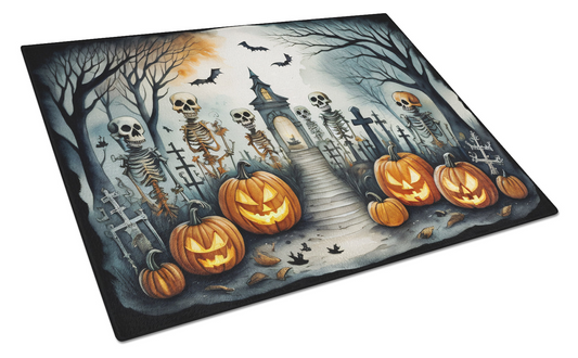 Skeleton Spooky Halloween Glass Cutting Board