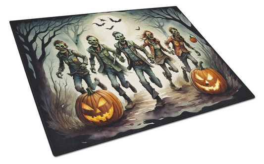 Zombies Spooky Halloween Glass Cutting Board