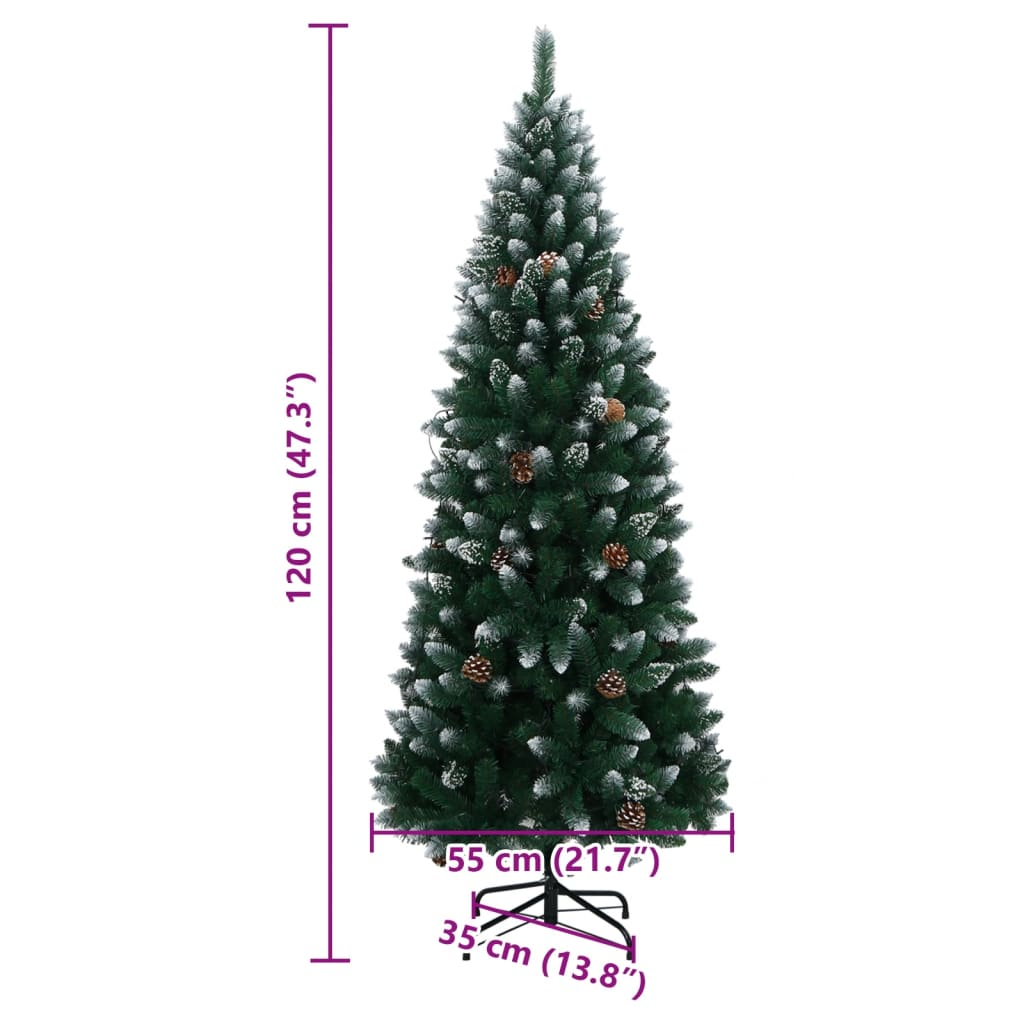 vidaXL Artificial Christmas Tree 150 LEDs 47.2"