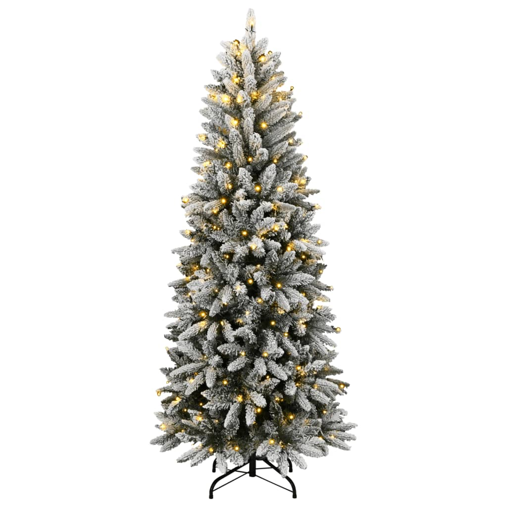 Artificial Christmas Tree 300 LEDs and Flocked Snow 82.7"