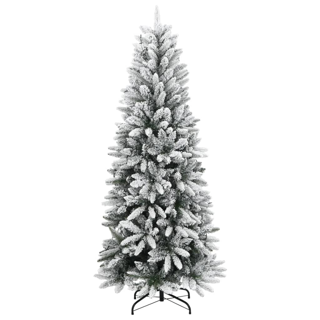 Artificial Christmas Tree 300 LEDs and Flocked Snow 82.7"