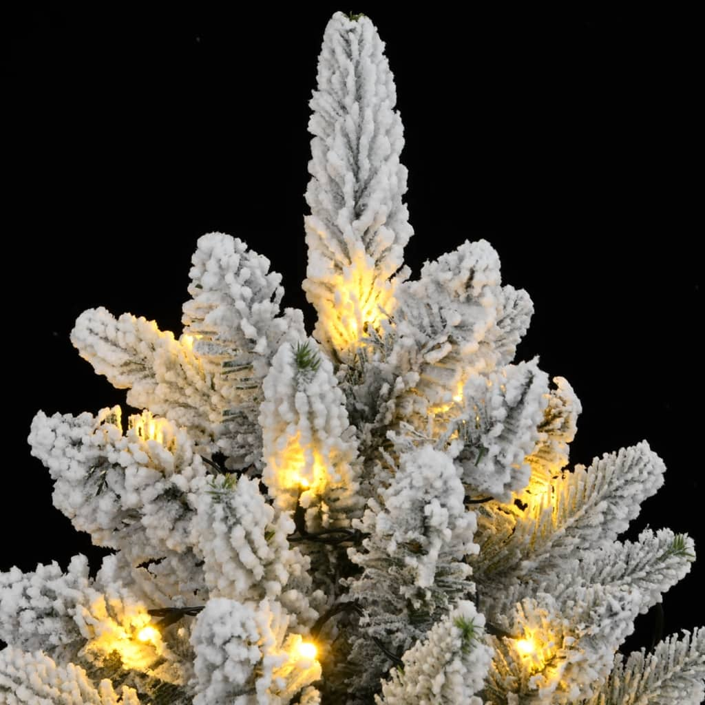 Artificial Christmas Tree 300 LEDs and Flocked Snow 82.7"