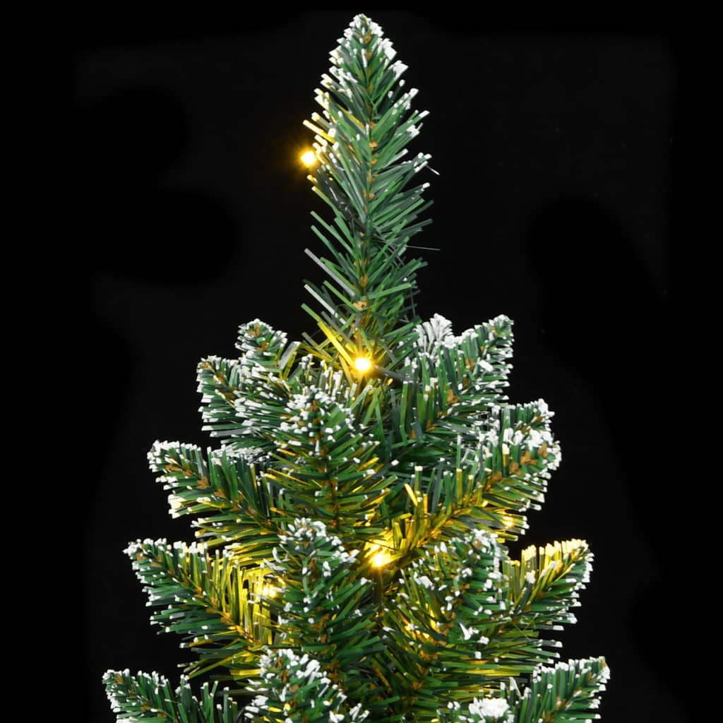 vidaXL Artificial Slim Christmas Tree 300 LEDs 70.9"