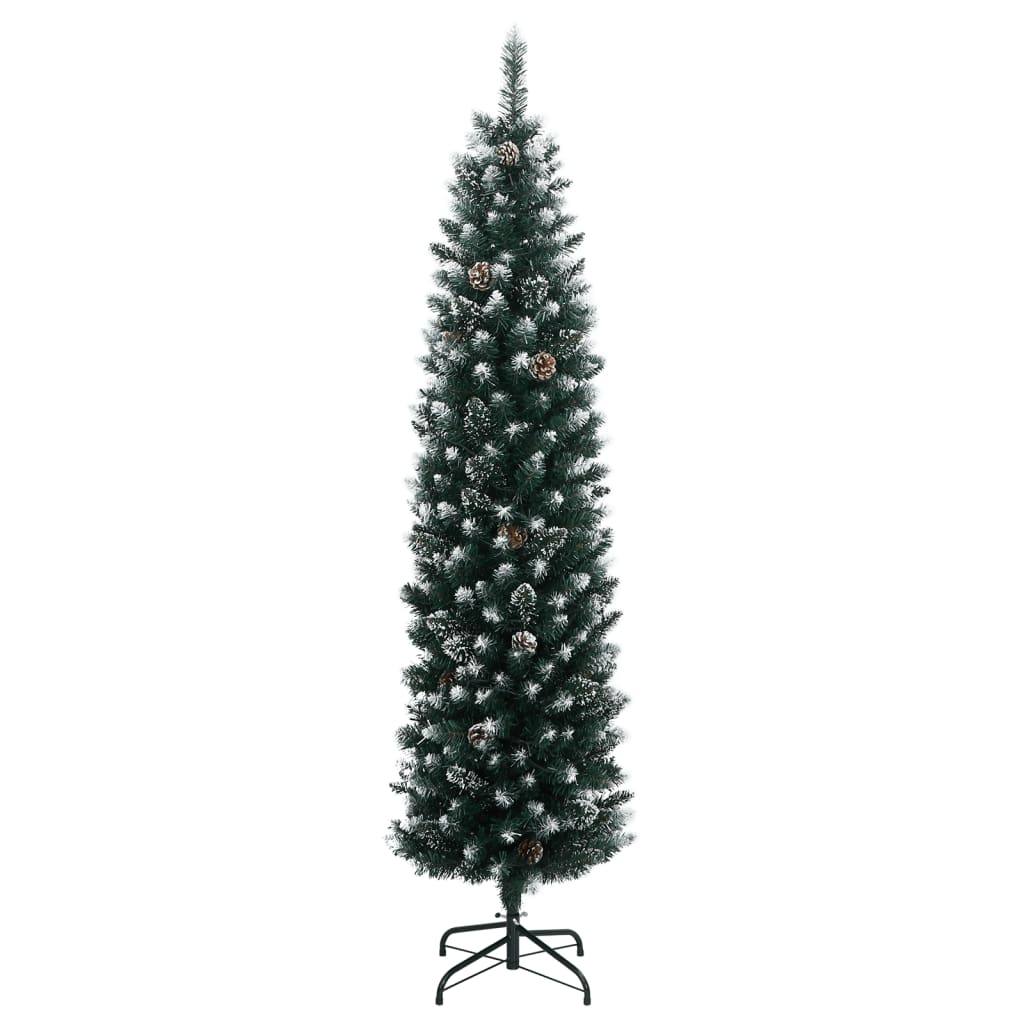 vidaXL Artificial Slim Christmas Tree 150 LEDs 47.2"