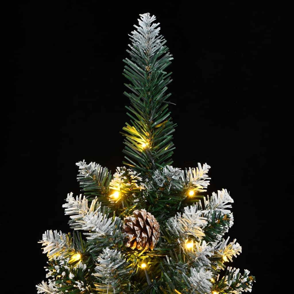 vidaXL Artificial Slim Christmas Tree 150 LEDs 47.2"