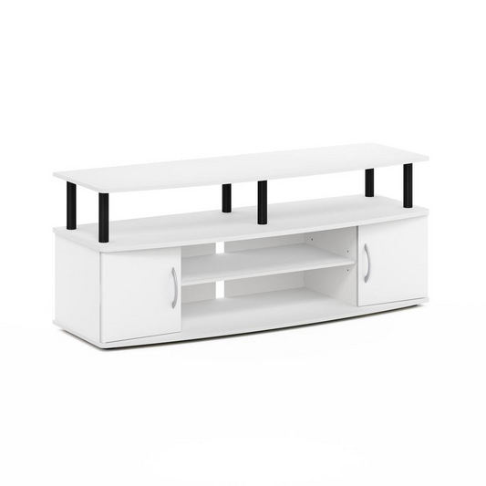 Large Entertainment Center Hold up to 55-IN TV, White/Black