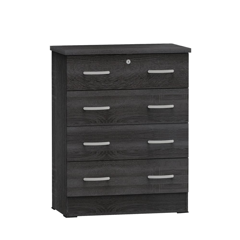 Cindy 4 Drawer Chest Wooden Dresser with Lock in Oak