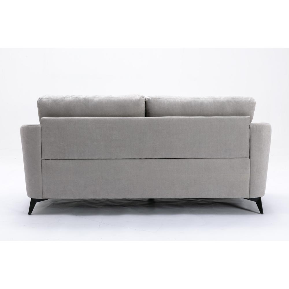 Callie Light Gray Velvet Fabric Sofa