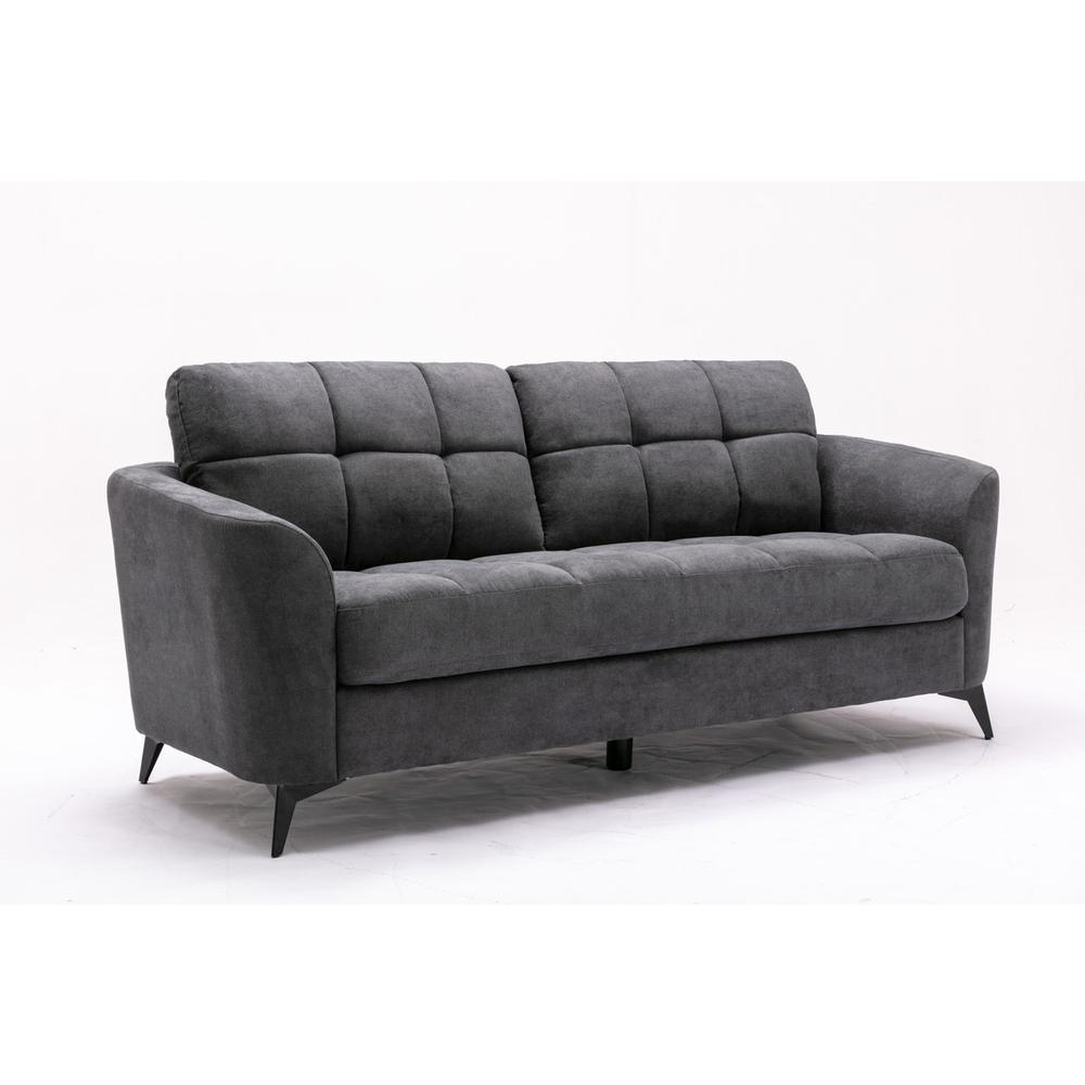 Callie Gray Velvet Fabric Sofa