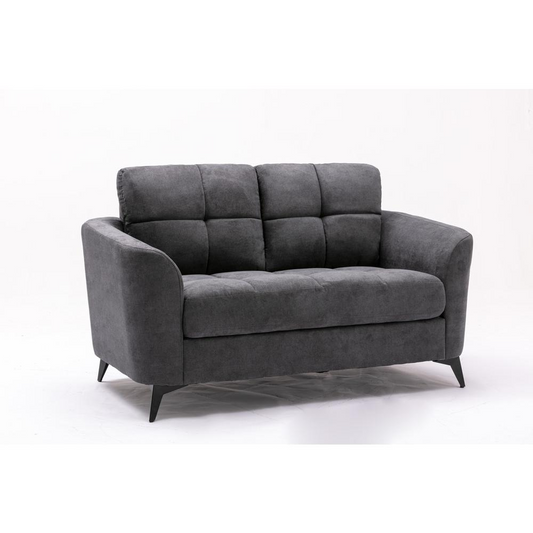 Callie Gray Velvet Fabric Loveseat