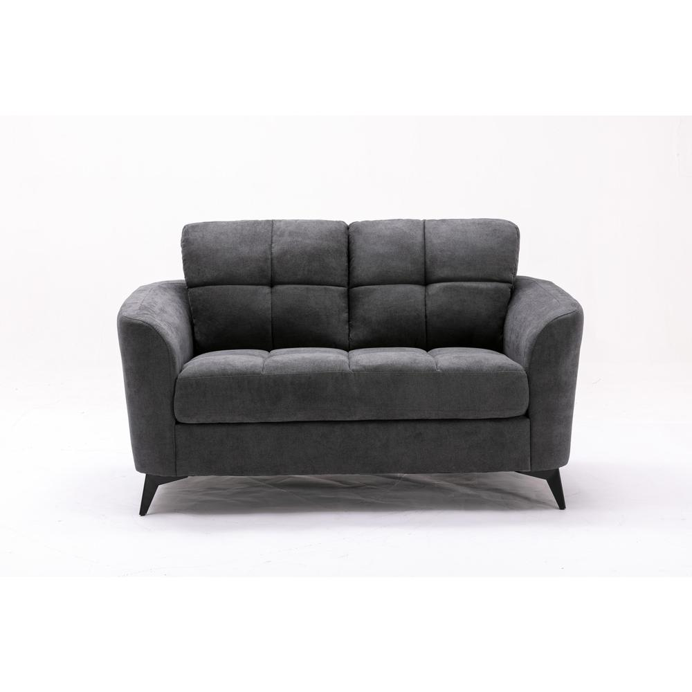 Callie Gray Velvet Fabric Loveseat