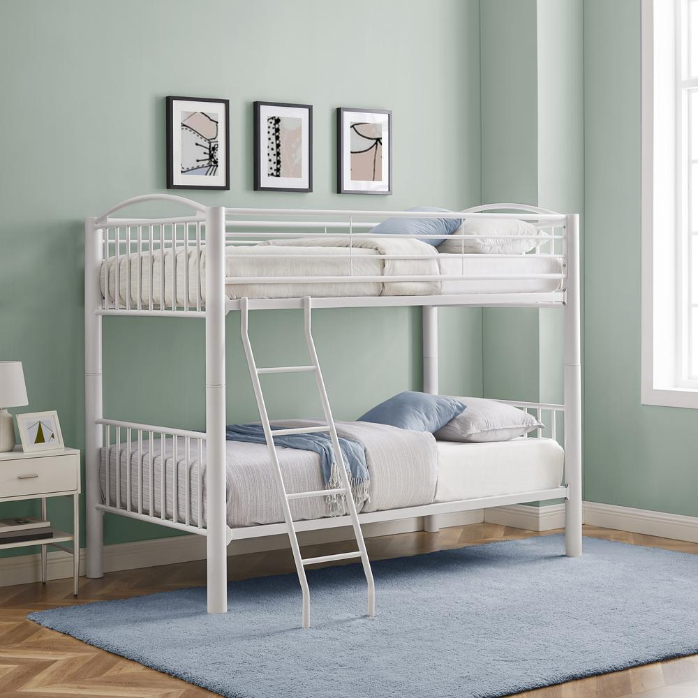 Heavy Metal Twin Twin White Bunk Bed