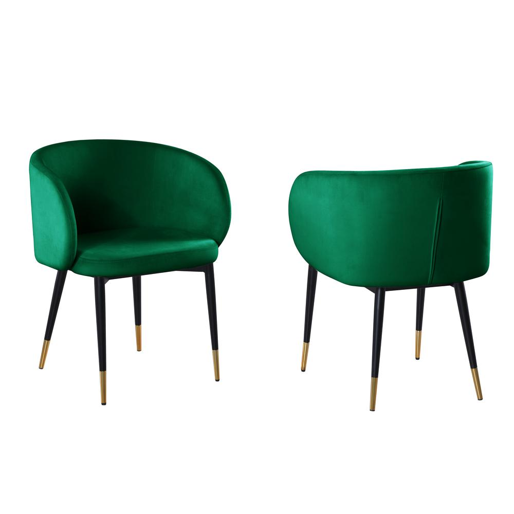 Hemingway Velvet Upholstered Side Chair in Green