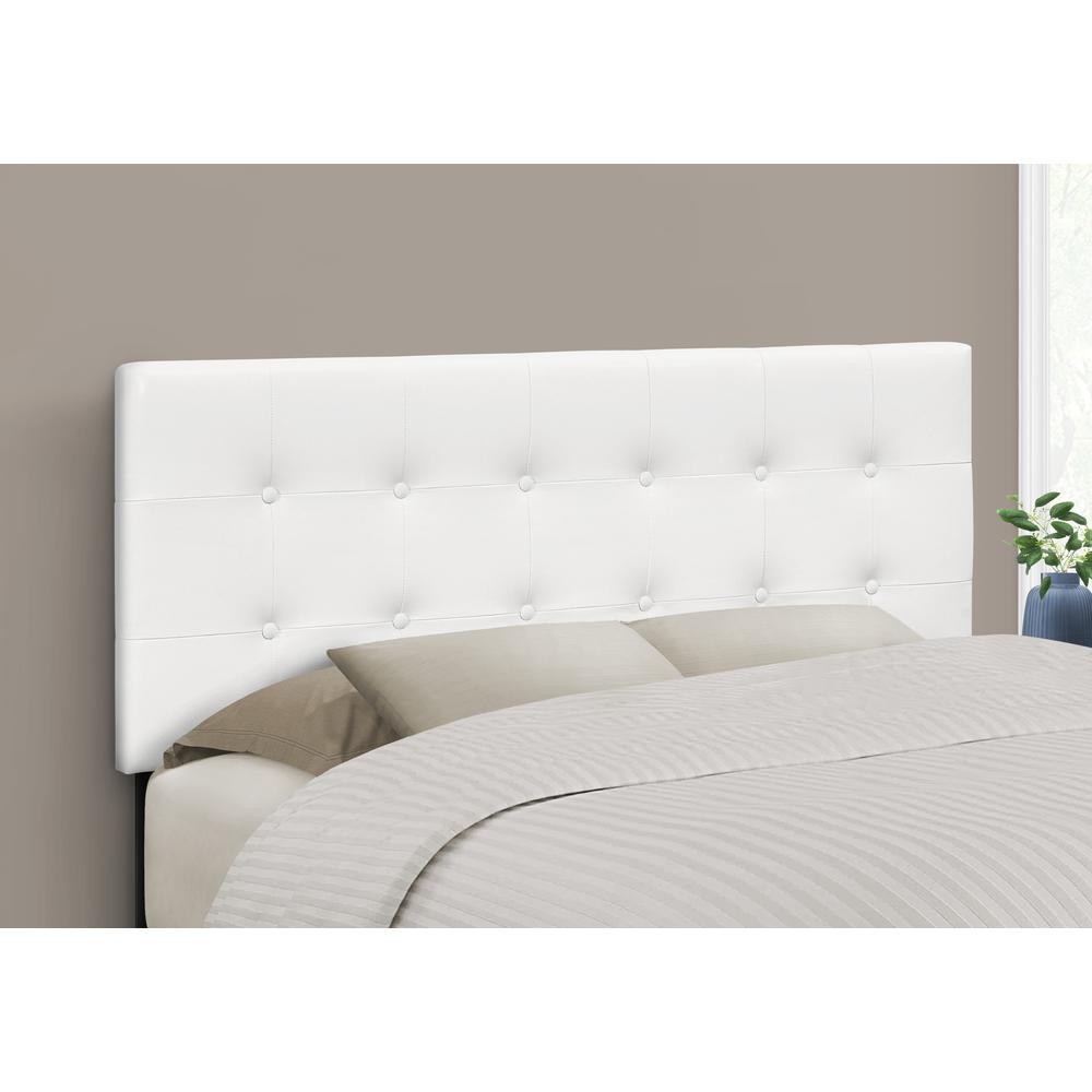 Bed - Full Size In White Leather-Look Headboard Only