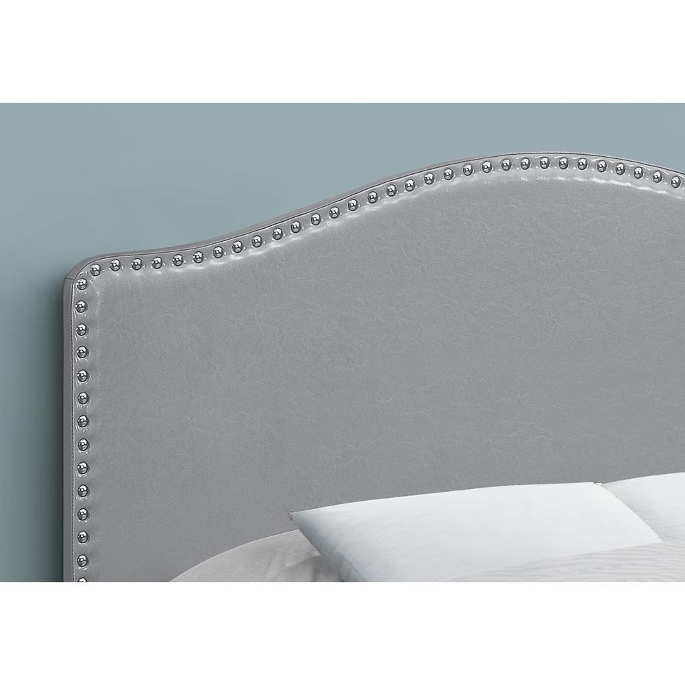 Bed - Full Size, Grey Leather-Look Headboard Only