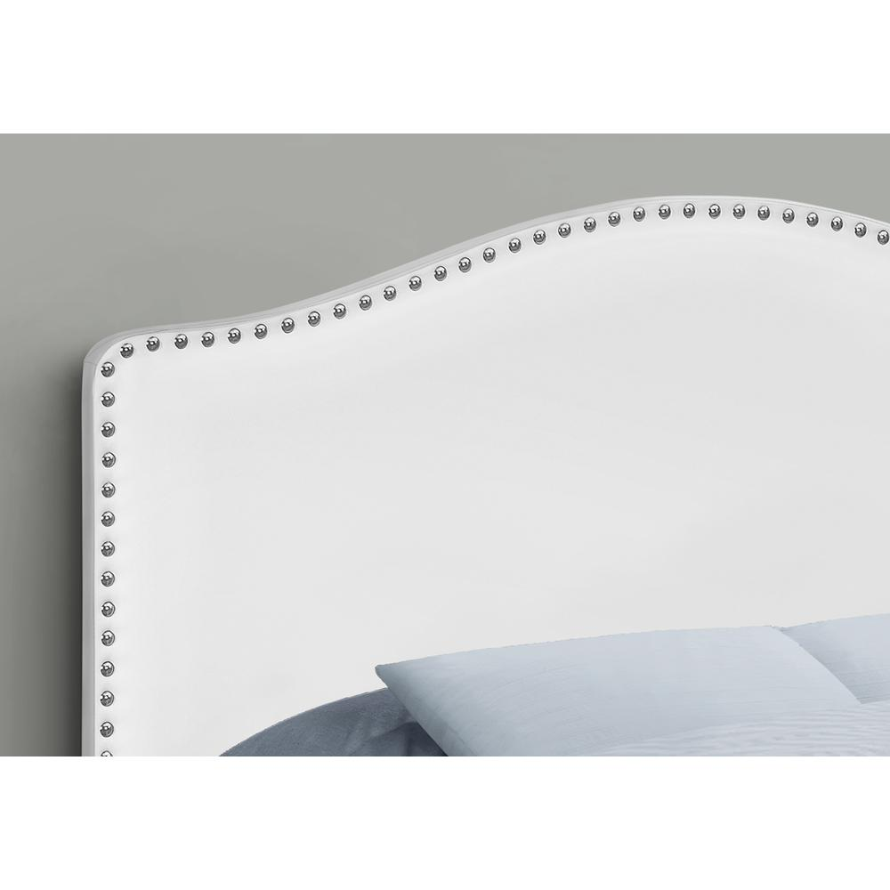 Bed - Full Size, White Leather-Look Headboard Only