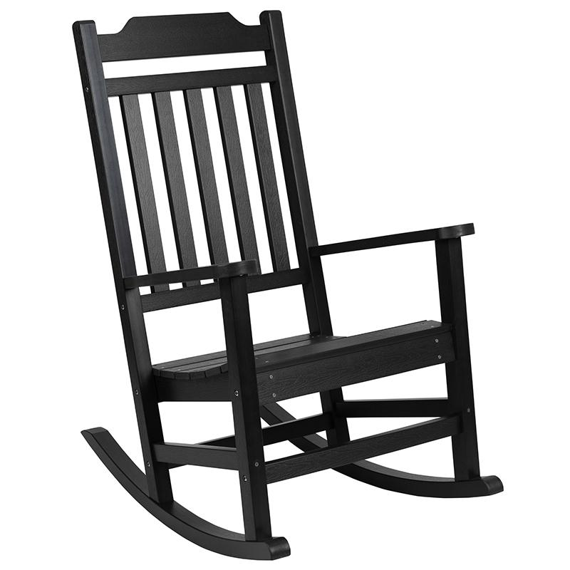 Winston All-Weather Rocking Chair in Black Faux Wood