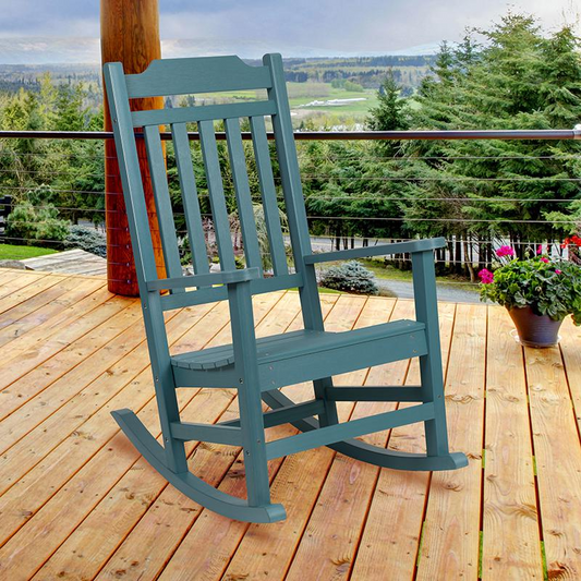 Winston All-Weather Rocking Chair in Teal Faux Wood