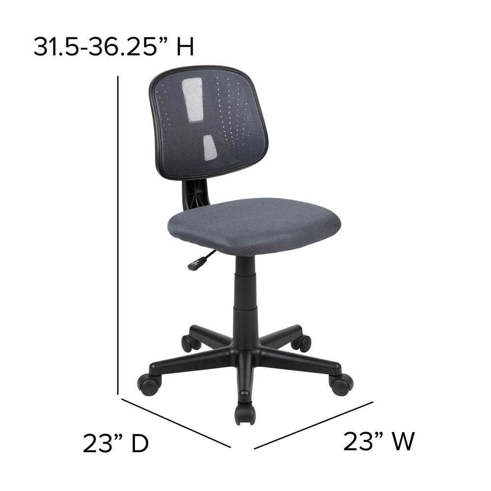 Flash Fundamentals Mid-Back Gray Mesh Swivel Task Office Chair with Pivot Back, BIFMA Certified