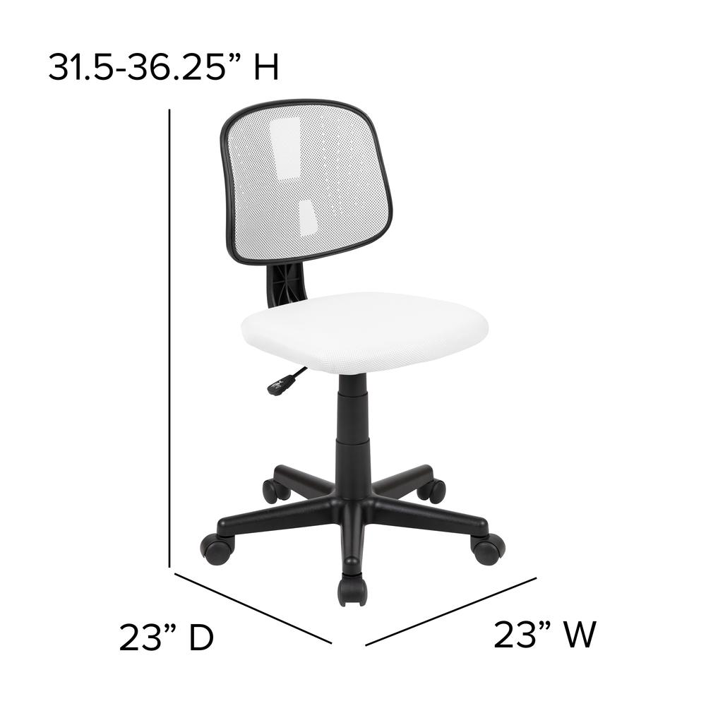 Flash Fundamentals Mid-Back White Mesh Swivel Task Office Chair with Pivot Back, BIFMA Certified