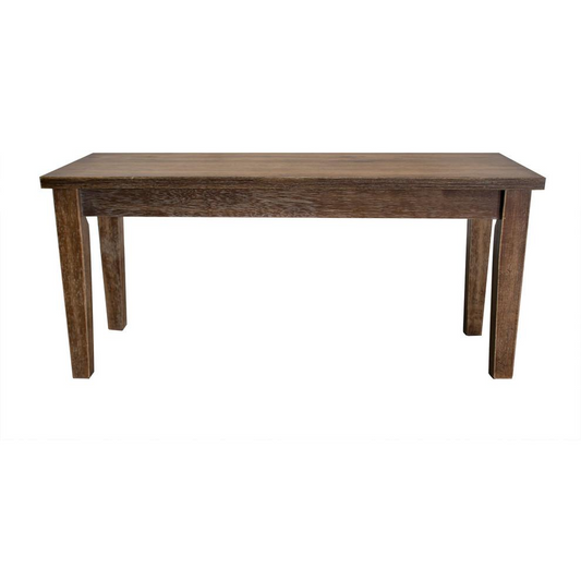 Transitional Solid Wood Dining Room Bench in Antique Natural Oak