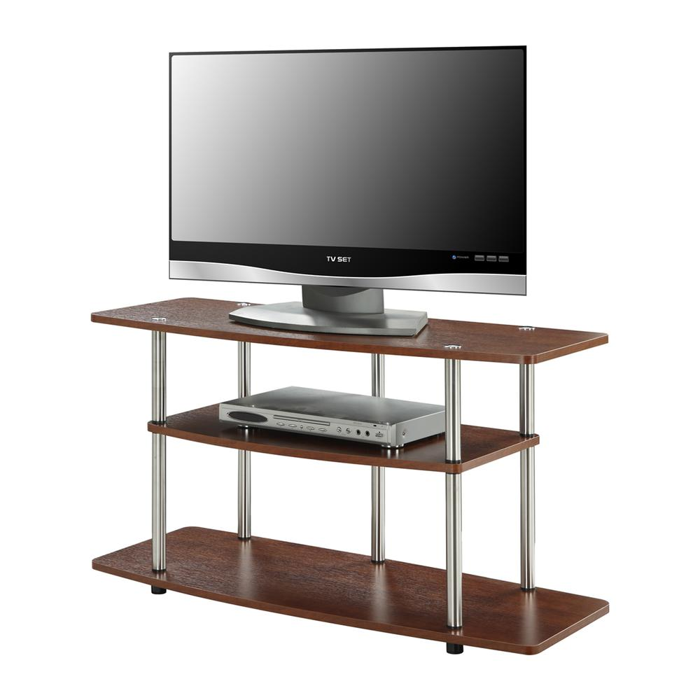 3 Tier Wide TV Stand Cherry