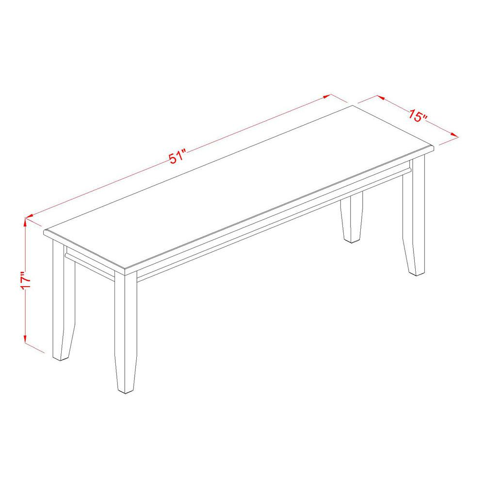 Dudley  Dining  Bench  with  Wood  Seat  in  Black  Finish