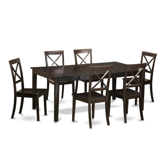 Rich Cappuccino Finish 7 pc Dining room set with Leaf