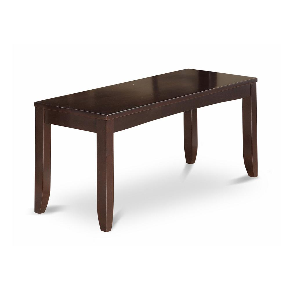 Lynfield  Dining  Bench  with  Wood  Seat  in  Cappuccino  Finish