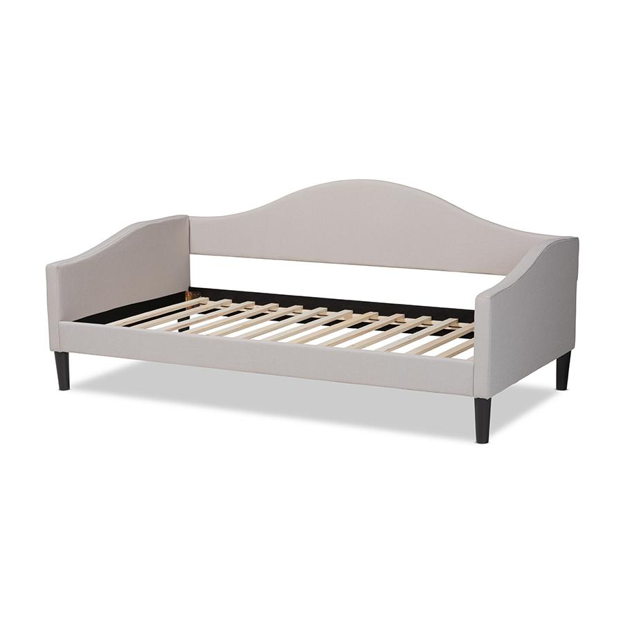 Contemporary Beige Fabric Upholstered Full Size Daybed