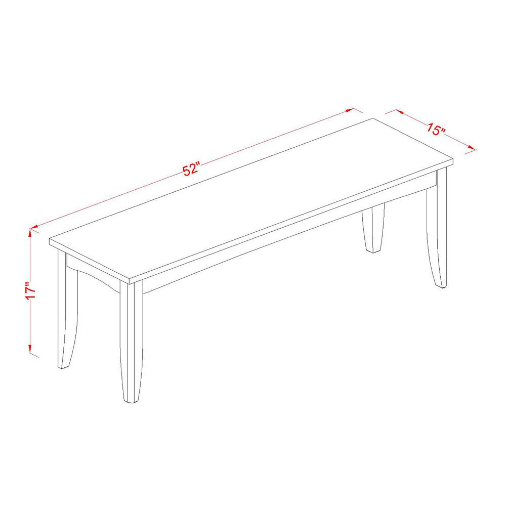 Parfait  Dining  Room  Bench  with  Wood  Seat  in  Black  and  Cherry  Finish