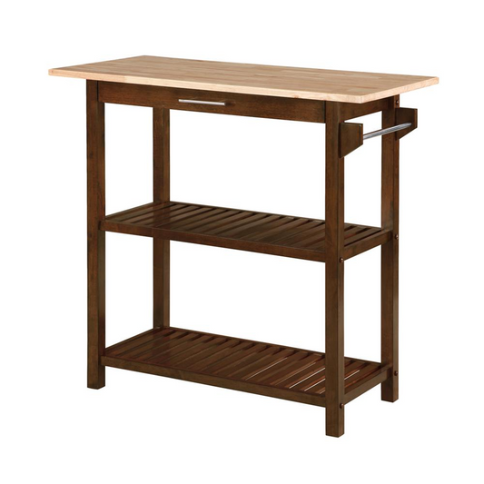 3 Tier Butcher Block Kitchen Prep Island w/ Drawer