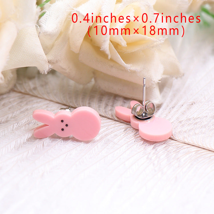 Women's Cute Fashion Rabbit Shape Easter Acrylic Earrings