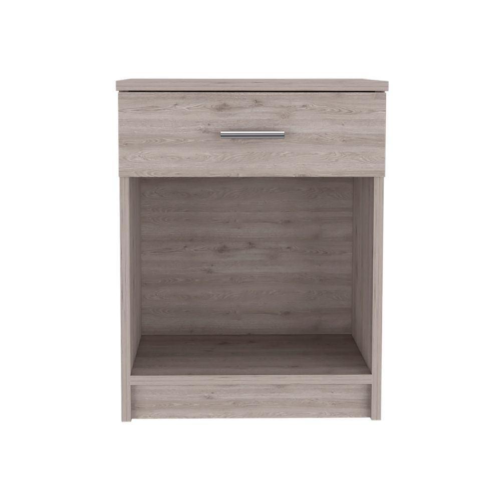 DEPOT E-SHOP Beryl Nightstand, One Drawer, Low Shelf, Countertop-Light Grey, For Bedroom