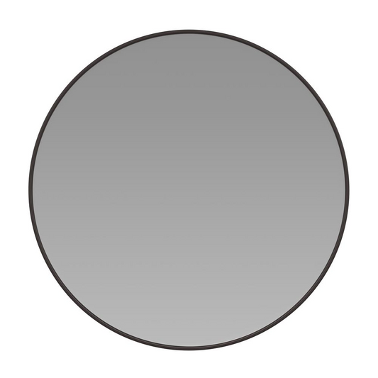 24" Round Black Metal Framed Wall Mirror - Large Accent Mirror for Bathroom, Vanity, Entryway, Dining Room, & Living Room