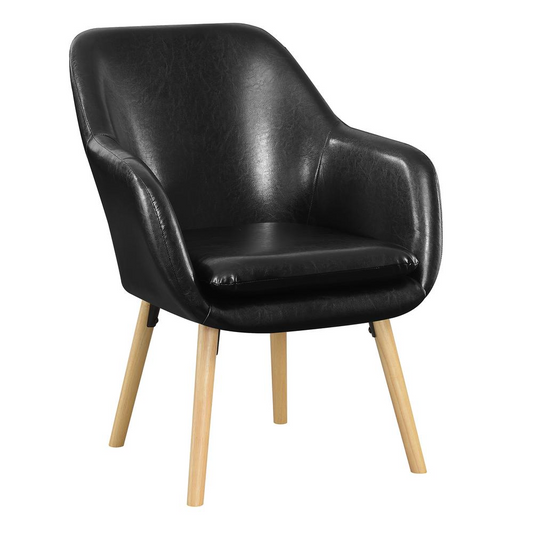 Charlotte Accent Chair, Black Faux Leather