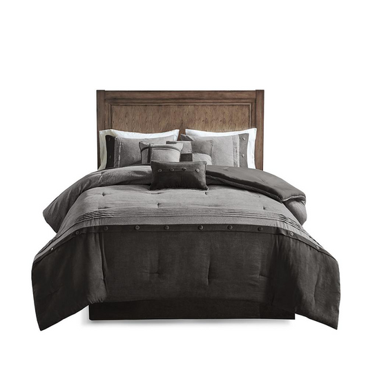 7 Piece Faux Suede Comforter Set