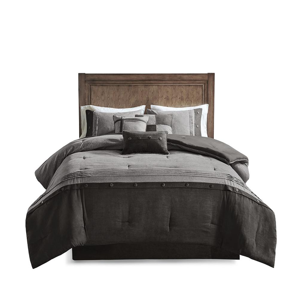 7 Piece Faux Suede Comforter Set