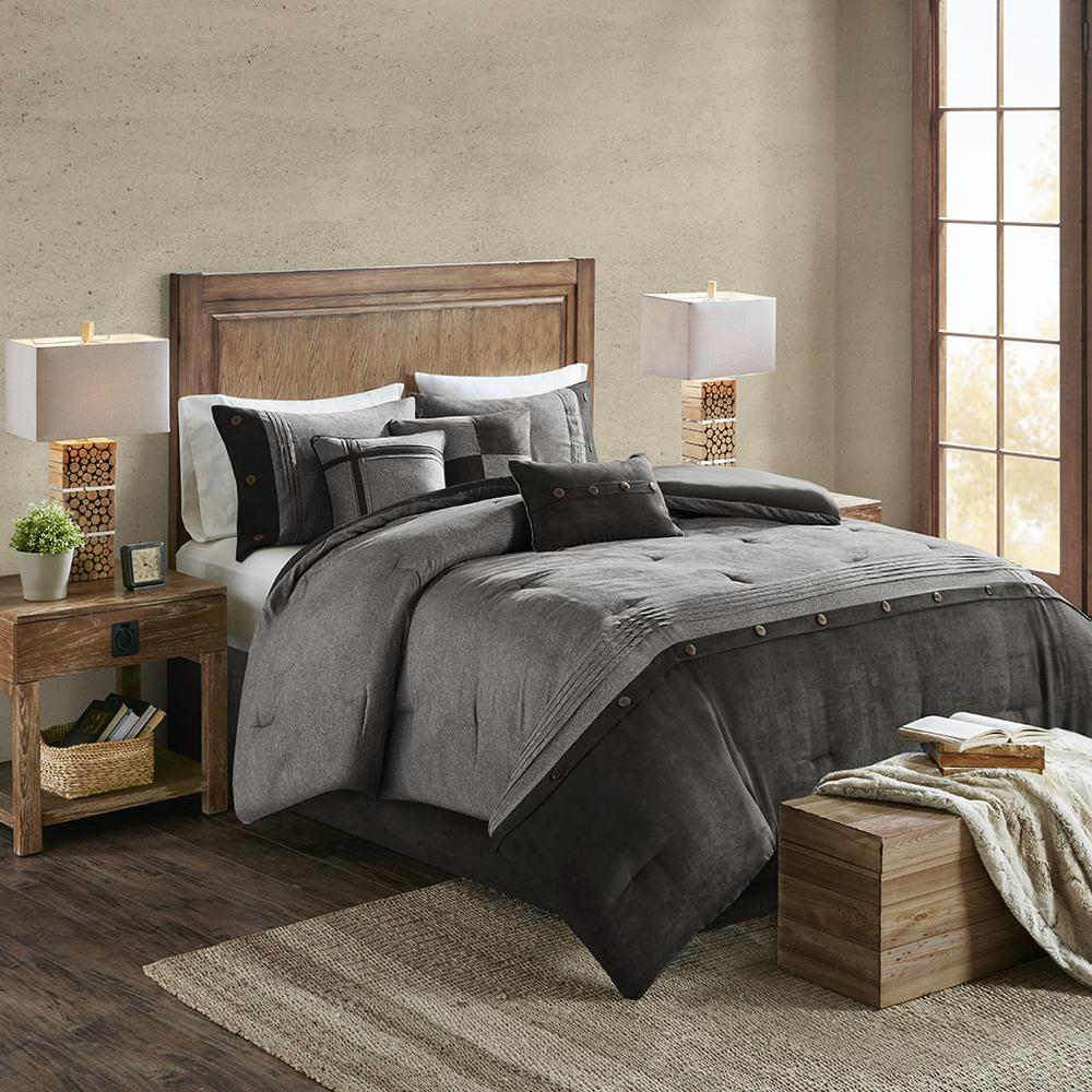 7 Piece Faux Suede Comforter Set