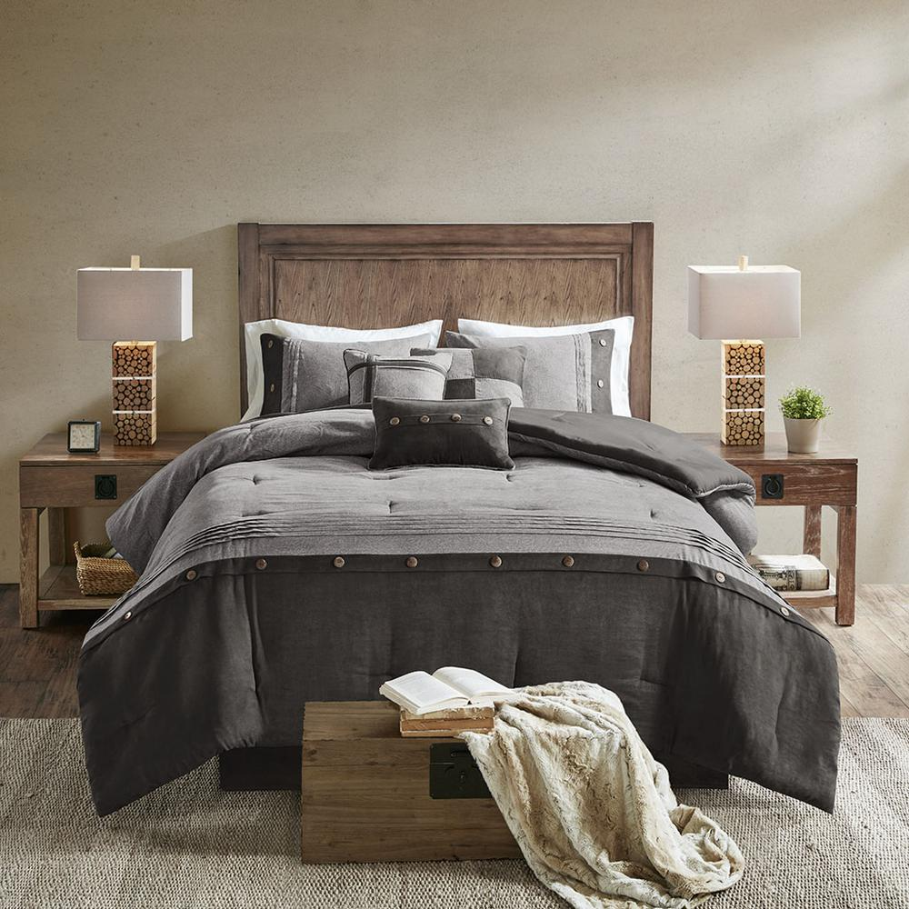 7 Piece Faux Suede Comforter Set