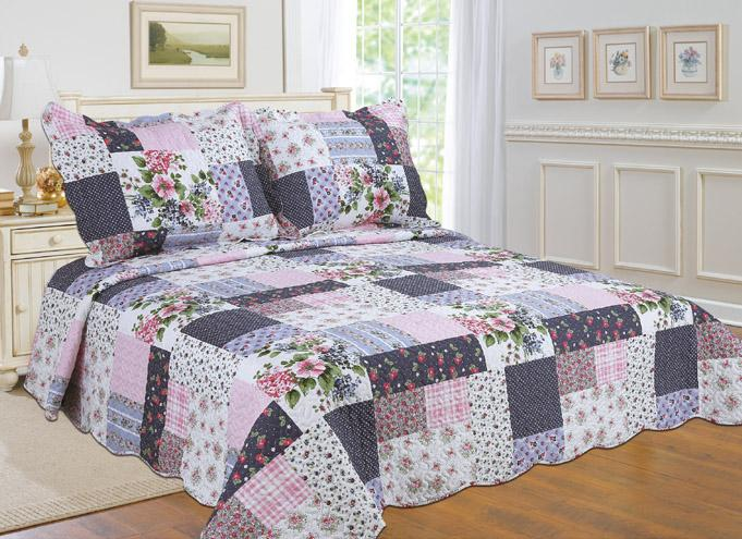 3-Piece Cotton Blend Reversible Quilt Set