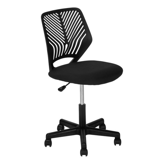 OFFICE CHAIR - BLACK JUVENILE / BLACK BASE ON CASTORS