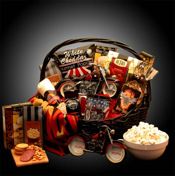 He's A Motorcycle Man Gift Basket - gift for a man