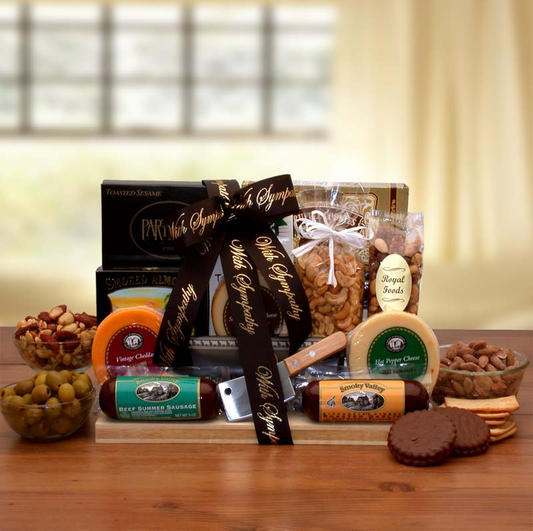 With Our Deepest Sympathy Gourmet Gift Board - sympathy gift baskets - sympathy baskets - condolences gift basket for loss